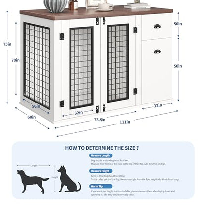 Multi-Functional Wooden Dog Crate Furniture with Drawers, view 5