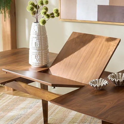 SAFAVIEH Furniture - Alissa 63" - 83" Extendable Dining Table - Walnut Wood - Modern Expandable Dining Table - Ideal for Dining Room, Kitchen (DTB4301A)
