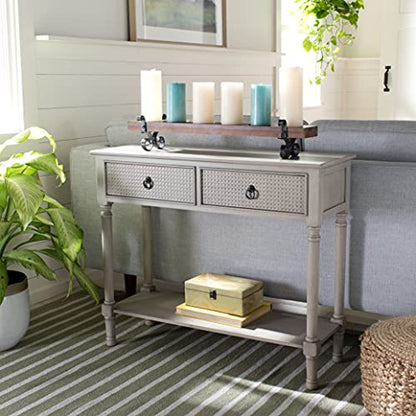 Safavieh Home Collection Haines Greige 2-Drawer Bottom Shelf Console Table