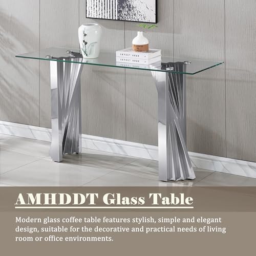 55" Glass Console Table, view 5