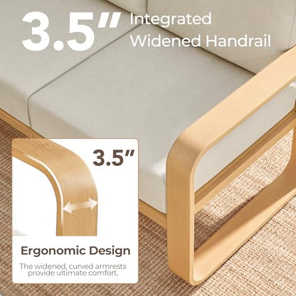 CHITA Outdoor Furniture Set 4 Piece, 4-Seats Patio Conversation Set, Brown | 100% Aluminum Frame, Wood-Like Finish Grain, 6.3in Thickened Cushion, OEKO-TEX Olefin Washable Covers, Anti-slip Straps
