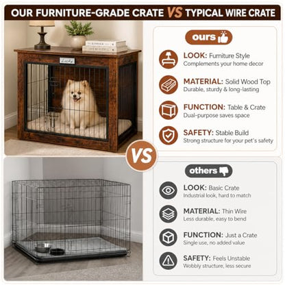 Dog Crate Furniture with Reversible Side Door, view 7
