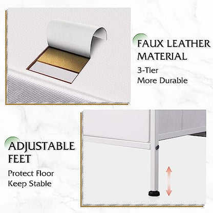 5 Drawer White Fabric Dresser for Bedroom, Wide Storage Chest, view 7