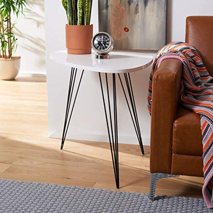 Safavieh Home Collection Wynton Mid-Century Modern White and Black End Table