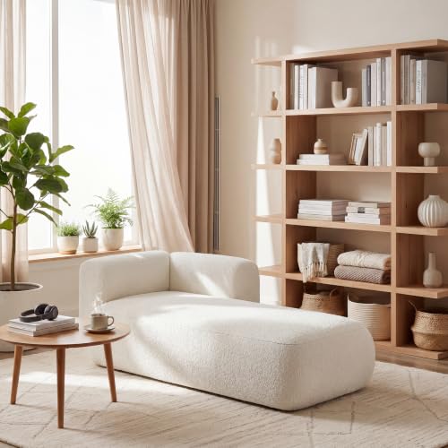 Boucle Upholstered Right Facing Chaise Lounge Indoor for Living Room Bedroom, view 2