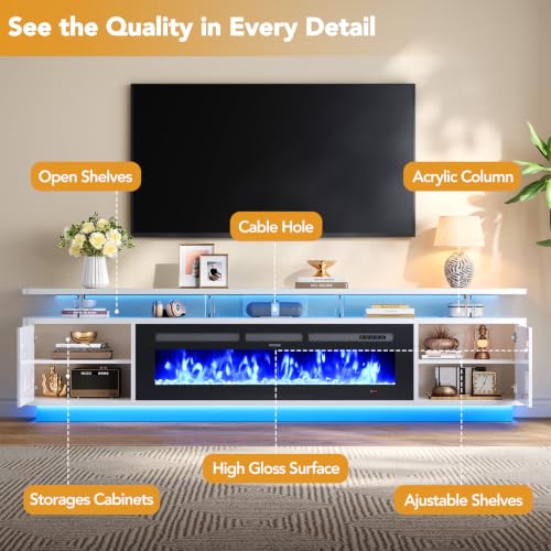 90" Fireplace TV Stand for Living Room, view 4