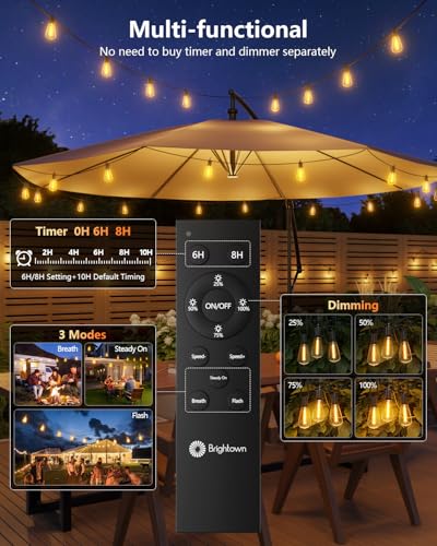 100FT Solar String Lights Outdoor Waterproof with Remote, view 6