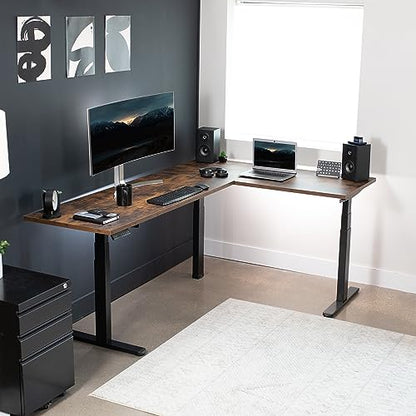 Black Electric Corner 3 Leg Standing Desk Frame, DESK-V130EB, view 4