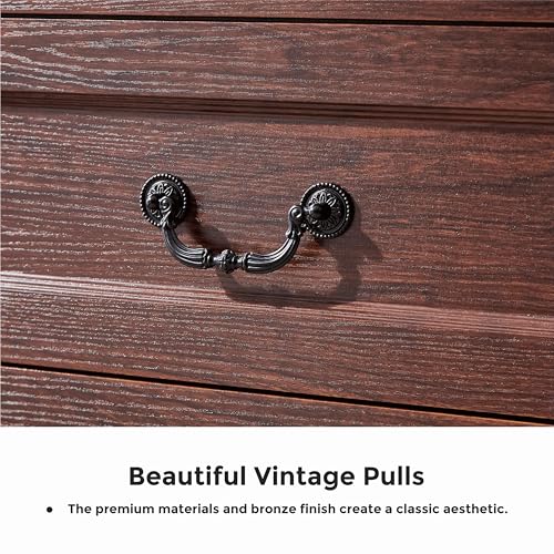 6 Drawer Dresser for Bedroom Farmhouse Cherry Tall Wood Chest of Drawers for Bedroom Dresser, Modern Rustic 47.2" Wide Drawers Dressers Wooden Closet and Storage Cabinet, Hallway, Living Room