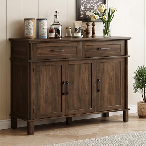 55 Inch Buffet Cabinet with Storage, Walnut, view 2