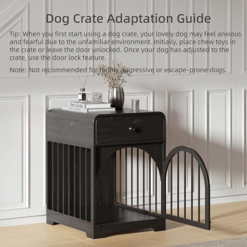 Dog Crate Furniture, Wooden Dog Crate House with Drawer, view 8