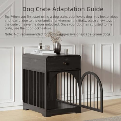 Dog Crate Furniture, Wooden Dog Crate House with Drawer, view 8