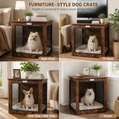 Furniture Style Dog Crate End Table for Small Medium Dogs, view 7