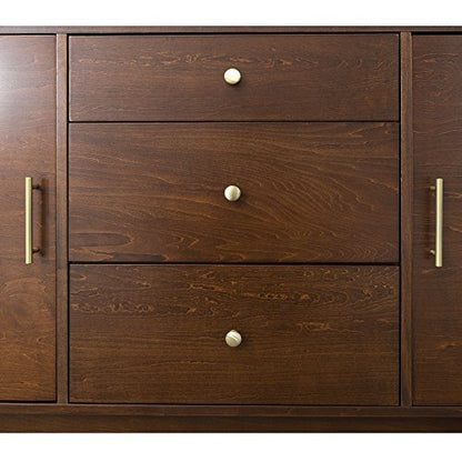 Mid Century Modern-TV Stand Console with 3 Drawers and Closed Cabinet Storage, 60", Walnut