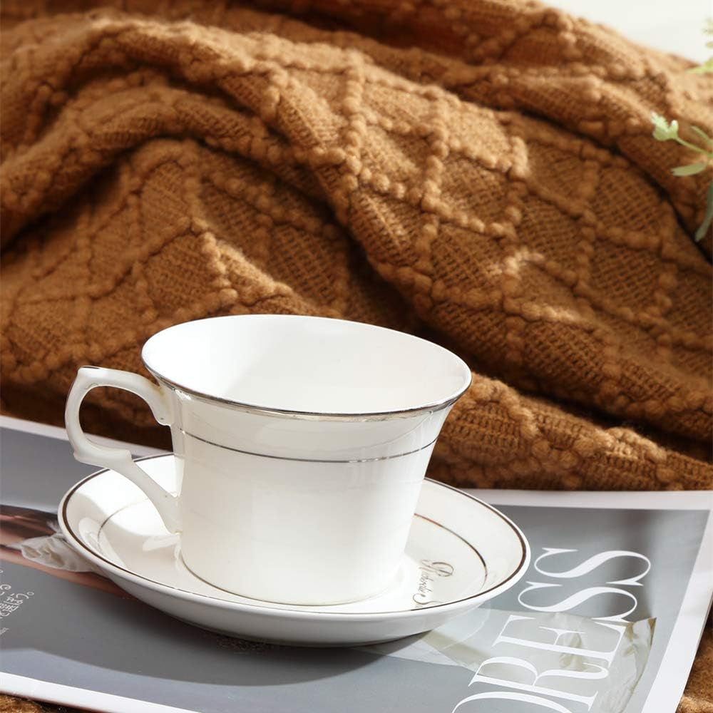 Home Farmhouse Decor Rustic Couch Sofa Chair Bed Throw Blanket, Soft Warm Light Weight for Travelling in Spring Summer (50''X60'' Brown)