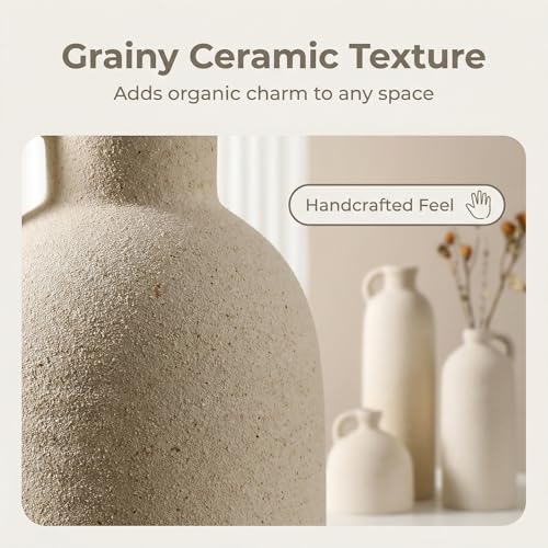 Flower Vase Set of 3, Ceramic Home Decor for Living Room, view 6