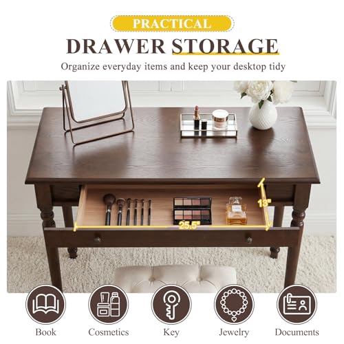 41.5” Home Office Desk, Makeup Vanity Desk with Drawer, view 4