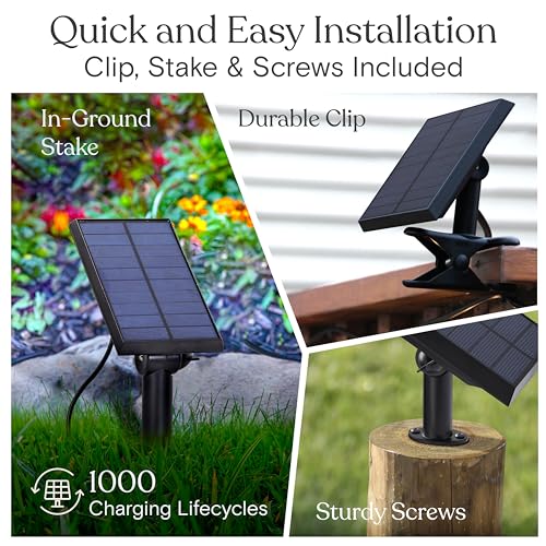 Ambience Pro Solar Powered Outdoor String Lights - Commercial Grade Patio Lights with 27 Ft Edison Bulbs - Shatterproof LED Solar String Lights - 1W LED, Warm White Light