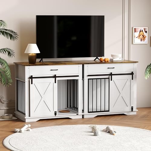 38" Dog Crate Furniture with Sliding Barn Door, view 7