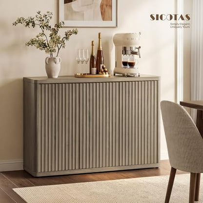 Buffet Cabinet with Storage Sideboard with 3 Doors Modern 46.6" W Credenza, view 3