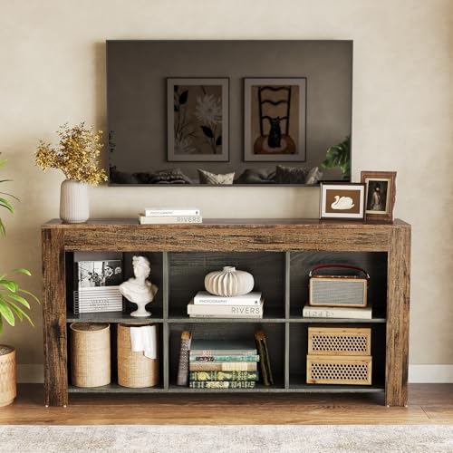 TV Stand with Storage, 63-Inch Entertainment Center with Shelves, view 3