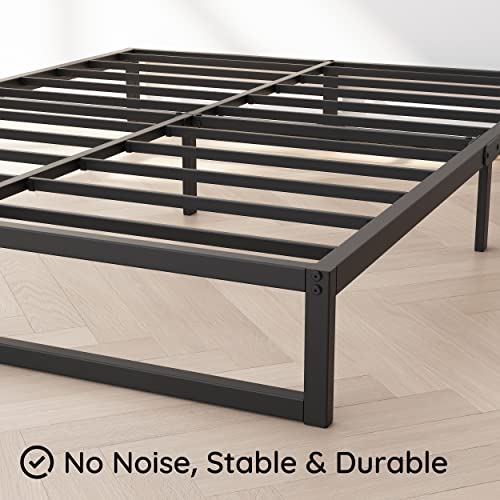 10 Inch Full Size Bed Frame Heavy Duty Metal Platform Bed, Black, view 7