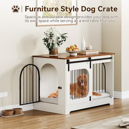 Dog Crate Furniture with Bed Mat, 39.4" Dog Kennel for Dogs Up to 70 Lb, view 7