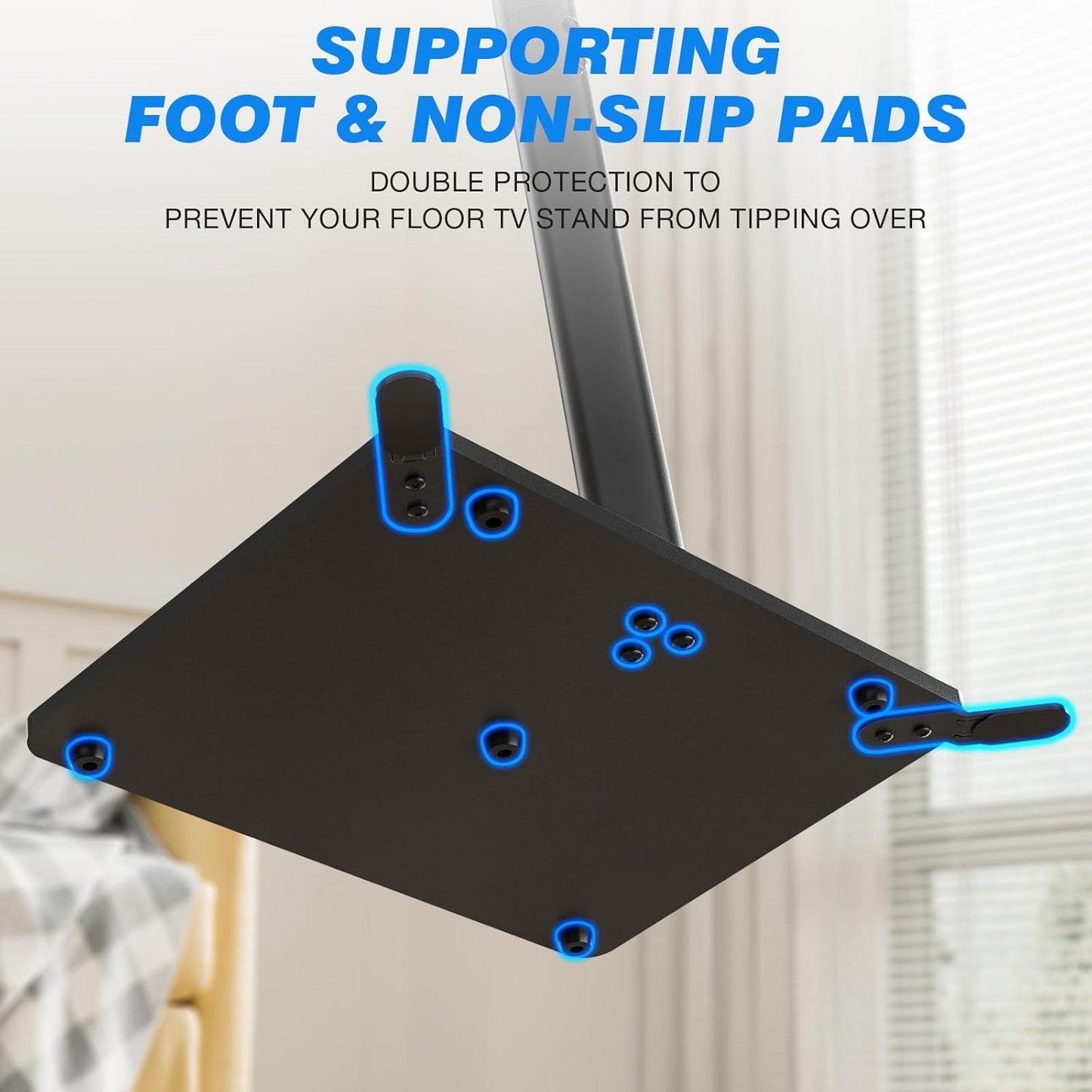 Swivel Floor TV Stand with Mount for 32-60 Inch Tvs up to 88 Lbs, Height Adjustable Tall TV Stand with Wood Base, Saving Space Design for Bedroom, Living Room and Corner, Max VESA 400X400Mm