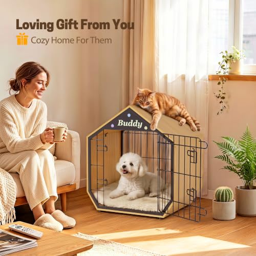 25.5" Furniture Style Crates, Wooden Indoor Kennel for Small Dogs, view 5