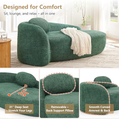 Upholstered Chaise Lounge Indoor for Living Room Bedroom, view 7
