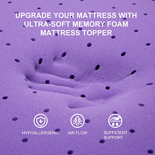 2 Inch Gel Memory Foam Mattress Topper Ventilated Soft Pressure Relieve, view 4