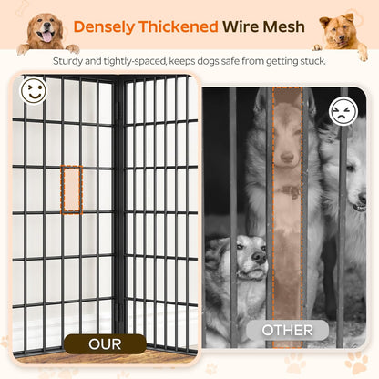 Foldable Dog Crate Furniture, Dog Crate with DIY Frame, Heavy Duty Dog Kennel Indoor with Hooks, Wooden Dog Cage End Table, for Small/Medium Dogs, Rustic Brown and Black DC95BR