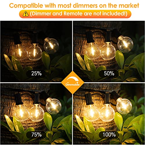 50Ft LED Outdoor String Lights G40 Globe Dimmable Patio Light, view 5