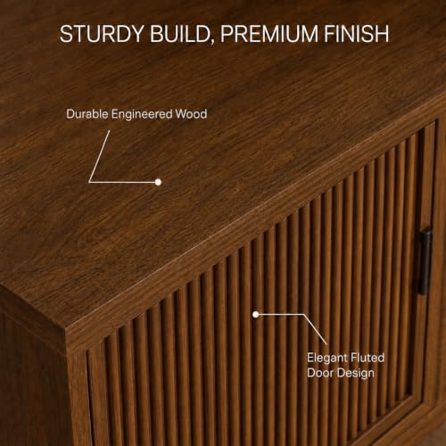 70" Mid Century TV Stand, Fluted TV Stands for Living Room, view 7