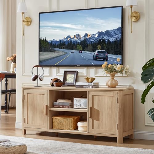 Farmhouse 55" Natural Oak Tv Stand, Tv Consoles for Living Room, view 6