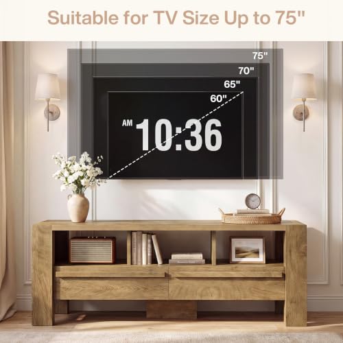 TV Stand with Drawers, 63" Long Media Console for TVs Up to 75", view 6