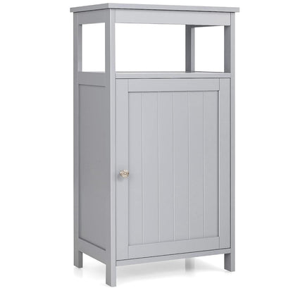 Bathroom Floor Storage Cabinet, Multifunctional Free Standing Cabinet with Single Door and Adjustable Shelf, Side Cabinet for Home Living Room Office(Grey)