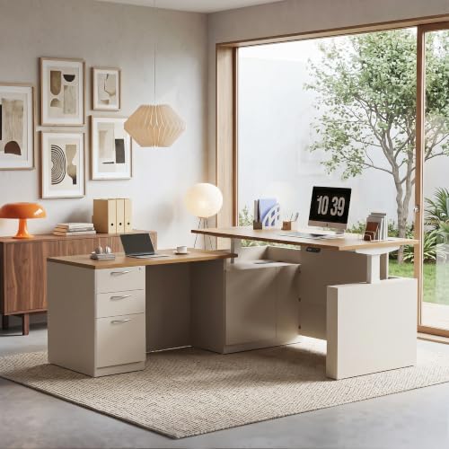 67" L-Shaped Executive Standing Desk, Brushless Dual Motor&Pre-Assembled, view 2