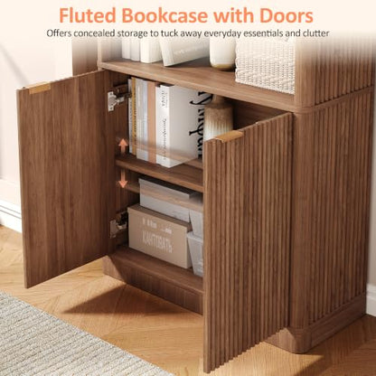 72'' Tall Bookshelf with Doors, view 6
