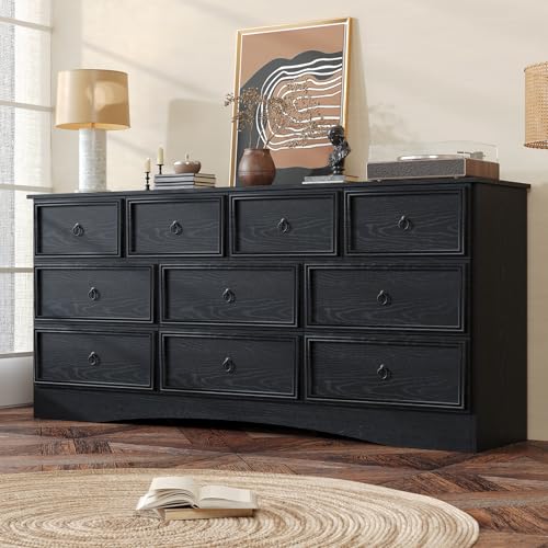 10-Drawer Dresser, Modern Wooden Storage Chest of Drawers, Dresser TV Stand, view 8