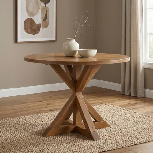 Windvale Cross-Buck Base Counter Height Dining Table, Cottage Oak