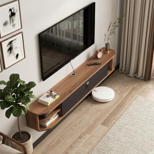 Floating TV Shelf, 63''Modern Floating TV Console, view 7