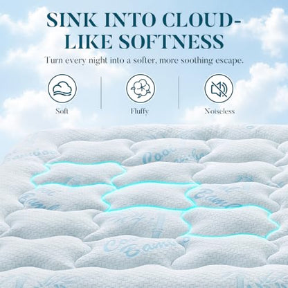 Queen Mattress Topper, Cooling Gel Memory Foam Topper for Hot Sleepers, view 6