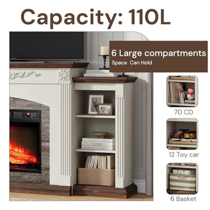 72" Electric Fireplace with Mantel, Fireplace TV Stand for TVs Up to 80", view 7