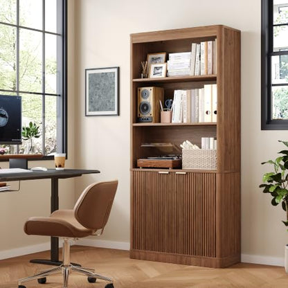 72'' Tall Bookshelf with Doors, view 4