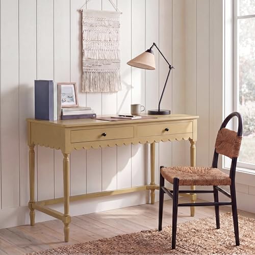 SAFAVIEH Furniture, Haven 2-Drawer Writing Desk, Desert Brown, Solid Wood, view 3