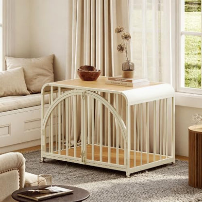 Furniture Style Dog Crate, 30 Inch Dog Kennel Indoor with Arched Doors, view 7