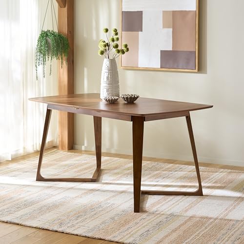 SAFAVIEH Furniture - Alissa 63" - 83" Extendable Dining Table - Walnut Wood - Modern Expandable Dining Table - Ideal for Dining Room, Kitchen (DTB4301A)