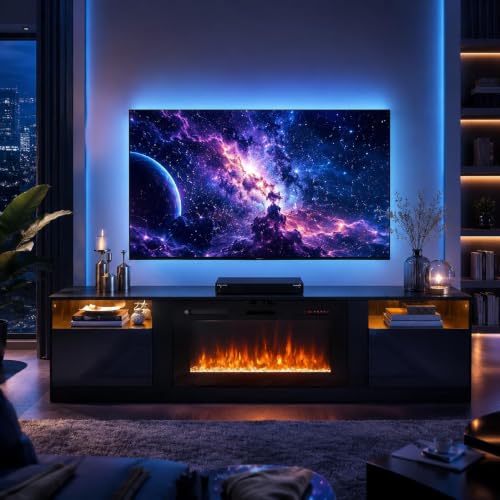 MXV 70" Fireplace TV Stand for TVs Up to 80", view 2