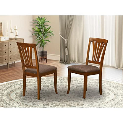 Avon 36" Linen Dining Chairs in Saddle Brown (Set of 2)